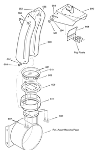 Part Location Diagram of 761168E717 Briggs and Stratton Assy upper chute c
